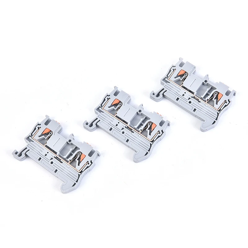 

10pcs Din Rail Terminal Blocks PT-2.5 Push In Spring Screwless