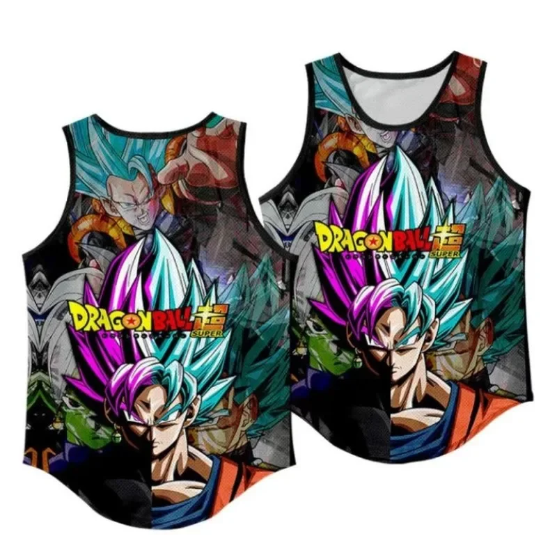 

Dragon Ball Бодибилдинг Быстросохнущая майка с мышцами Мужская майка без рукавов Аниме Гоку 3D-печать Тренажерный зал Спортивный топ с короткими рукавами