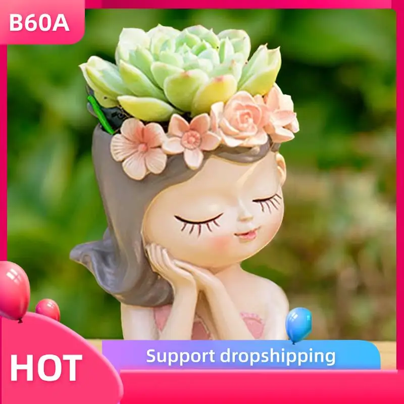 

B60A 3X Small Fairy Succulent Plant Pot Kit With Drainage Hole 4 Inch Indoor Cactus Pot Unique Cute Flower Vases Decor C