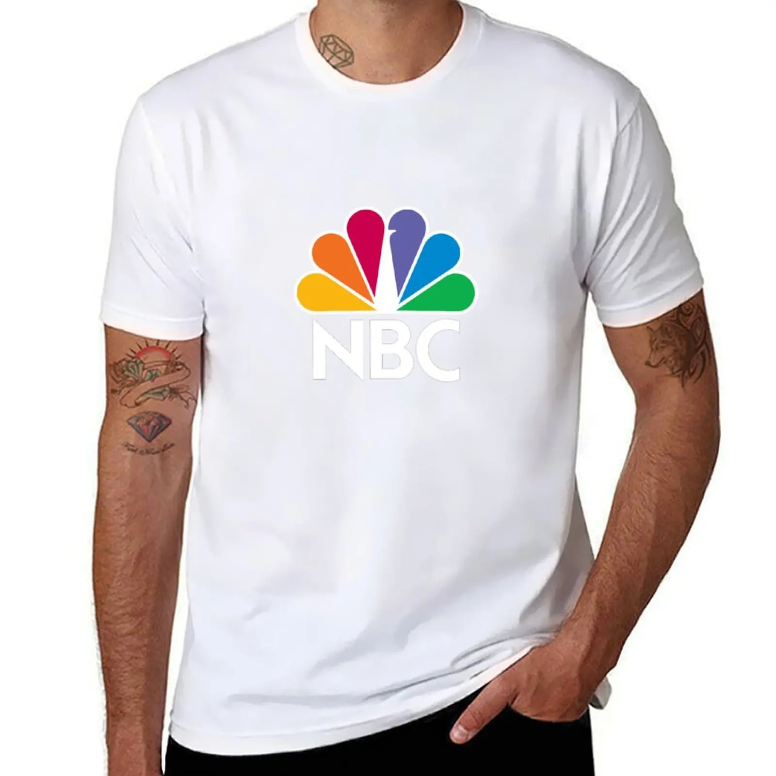 

NBC Logo - White T-Shirt T-Shirt g man t shirts for men t shirt man cotton T-Shirt