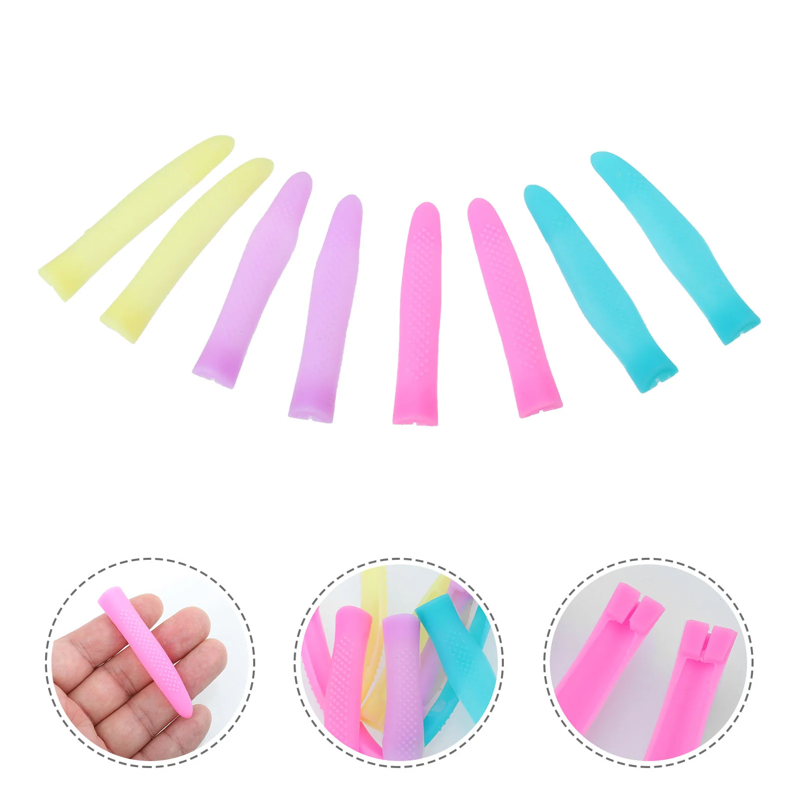 4 Pairs Fingernail Manicure Tools Trimmers Handle Sleeve Silica Gel Cuticle Scissor Cover