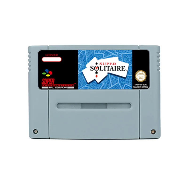 Super Solitaire   Action  Game for SNES  16 BitRetro Cart Children Gift