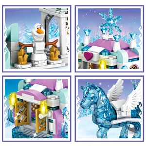 Freunde Prinzessin Luxus Eisburg Spielplatz House Filme Winter Schneeprischfiguren Bausteine Set Spielzeug für Mädchen DIY 8 Hauptverkauf LEGO ICE - №4