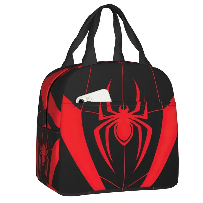 Spider Web Thermal Insulated Lunch Bags Women Resuable Lunch Tote for Kids School Children Multifunction Food Bento Box