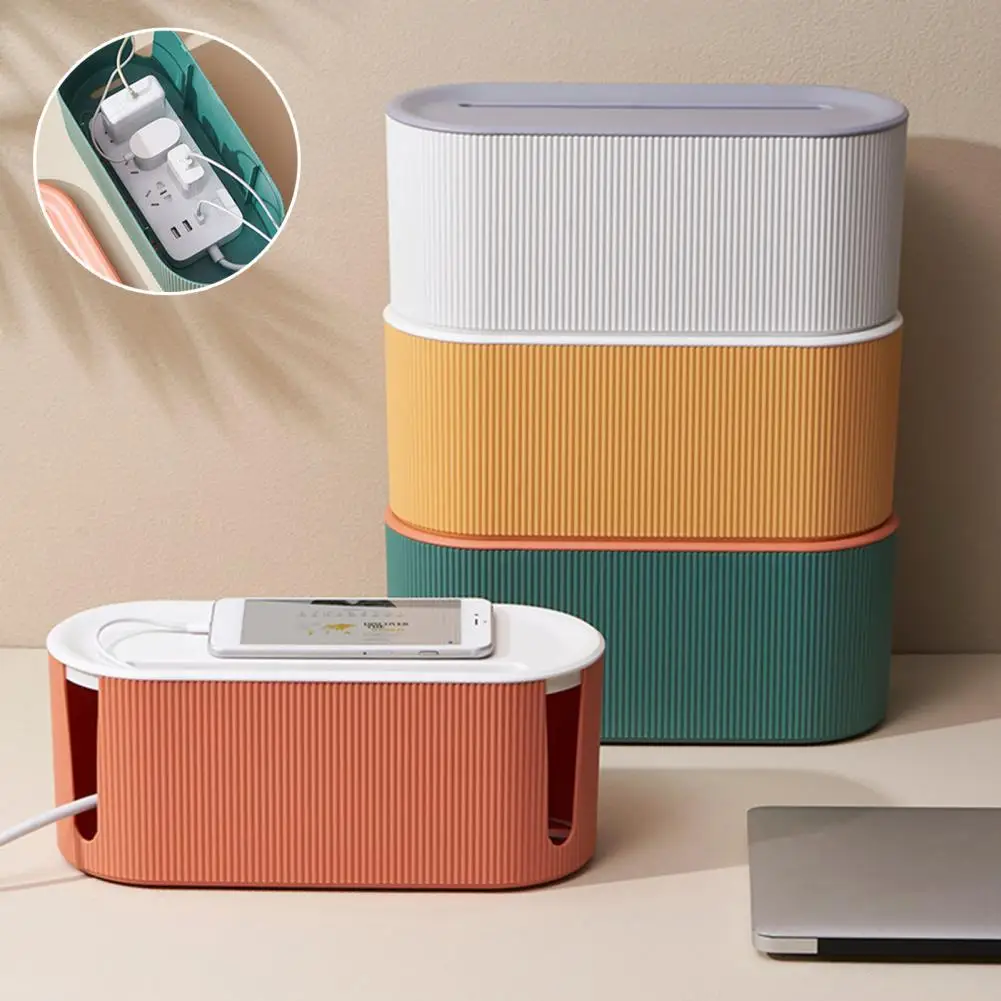 Hard Cable Management Box Dust-proof Wire Management Power Strip Storage Box for Charging Cable Cable Storage Box