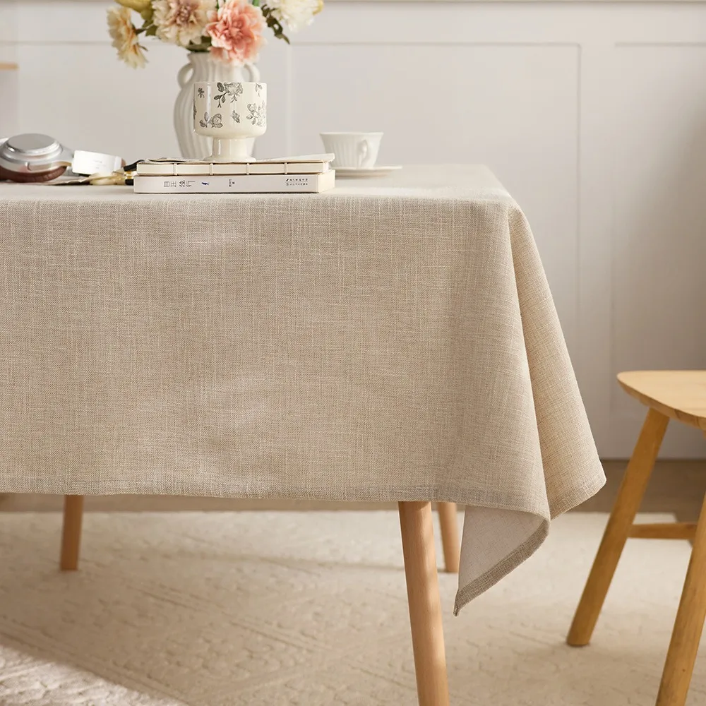 

Solid Color Dining Table Decor Mat Wear-resistant Thickened Tea Table Tablecloth Washable Rectangular Dining Table Cloth