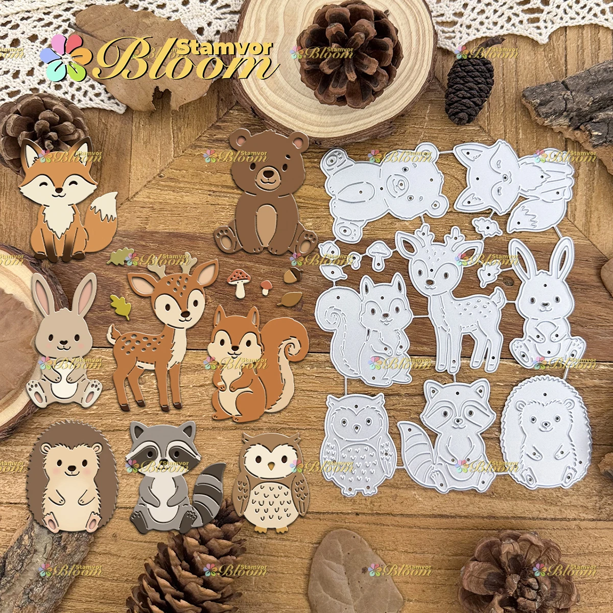 Original Lovely Fall Forest Animals Raccoon Hedgehog Owl Deer Squirrel Metal Cutting Dies Scrapbooking Decorative Embossing