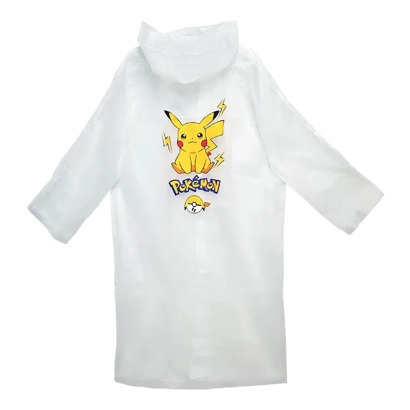 Cartoon Pokemon Pikachu Raincoat Kids Adult Impermeable Waterproof Tourism Outdoor Hiking Rain Poncho Raincoat Hooded Rain Coat