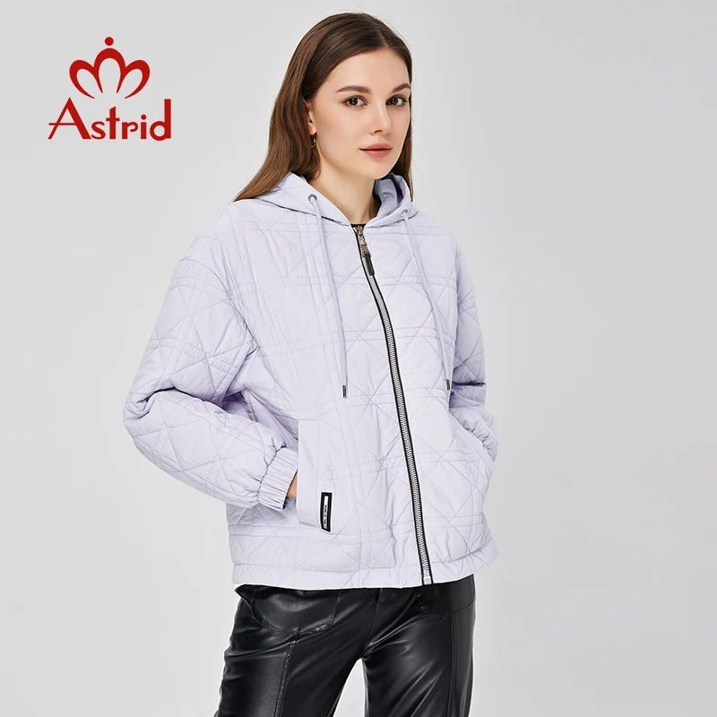 Astrid Women\'s Spring Jacket 2023 Padded Cotton Demi-Season Casual Short Quilted Coat Woman Clothing Female Hooded Warm Parkas