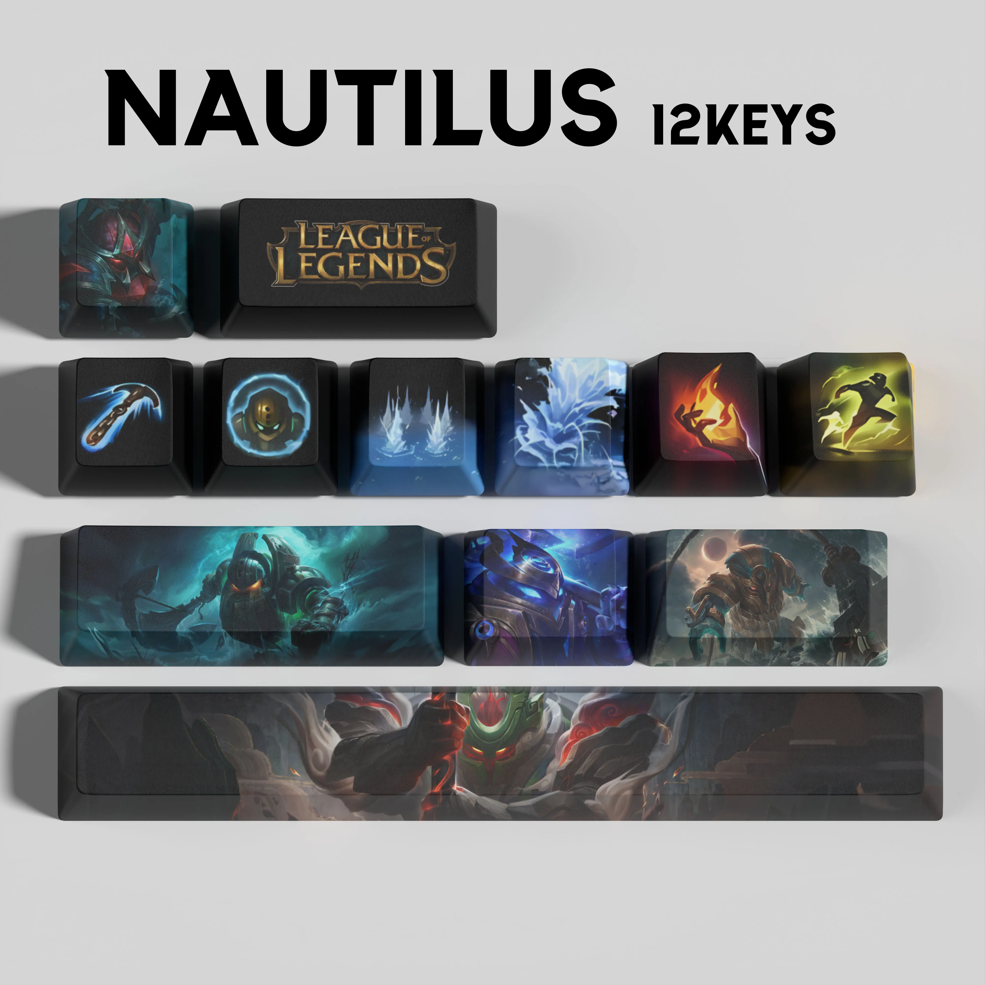 Nautilus keycaps League of Legends keycaps  game keycaps OEM Profile 12keys PBT dye sub keycaps