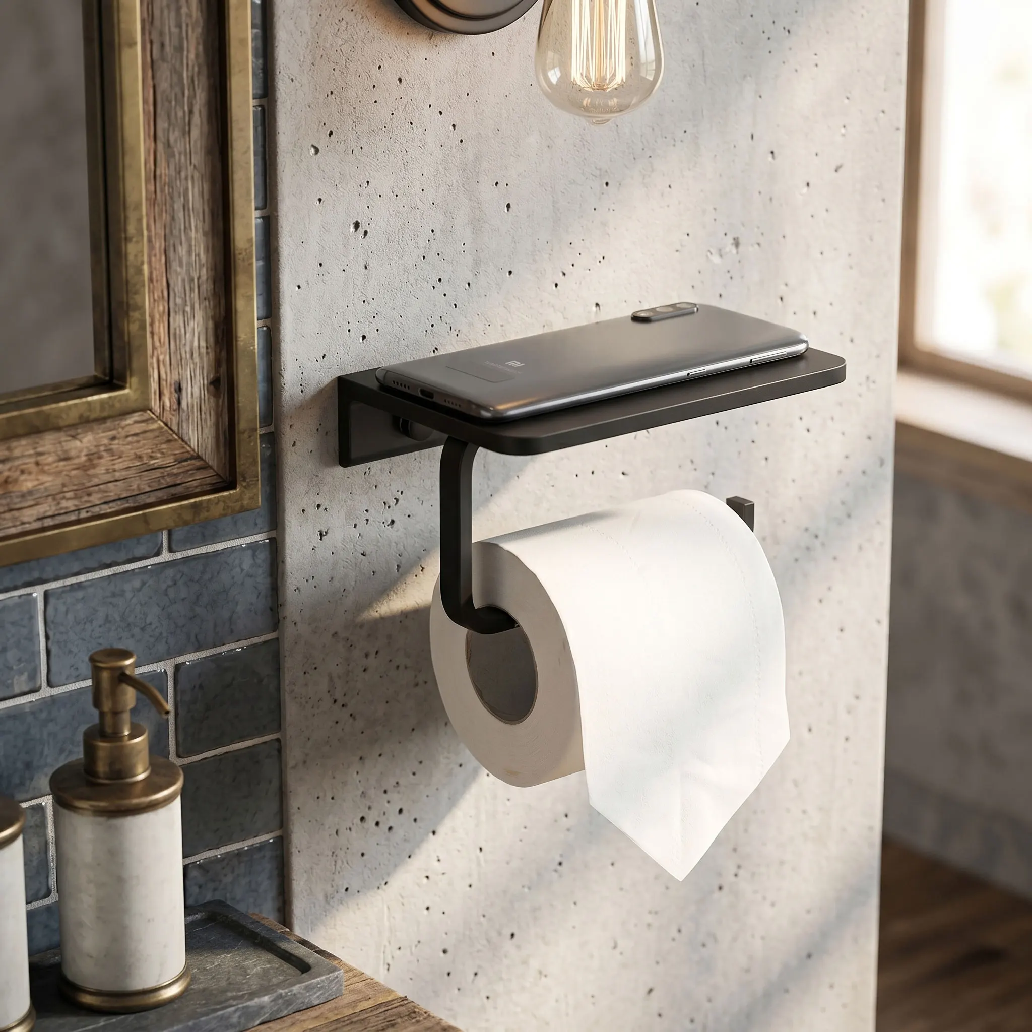 

Bathroom Paper Black Bathroom Paper Roll Phone Tissue Holder Box Rack Toilet Paper r Tissue Box