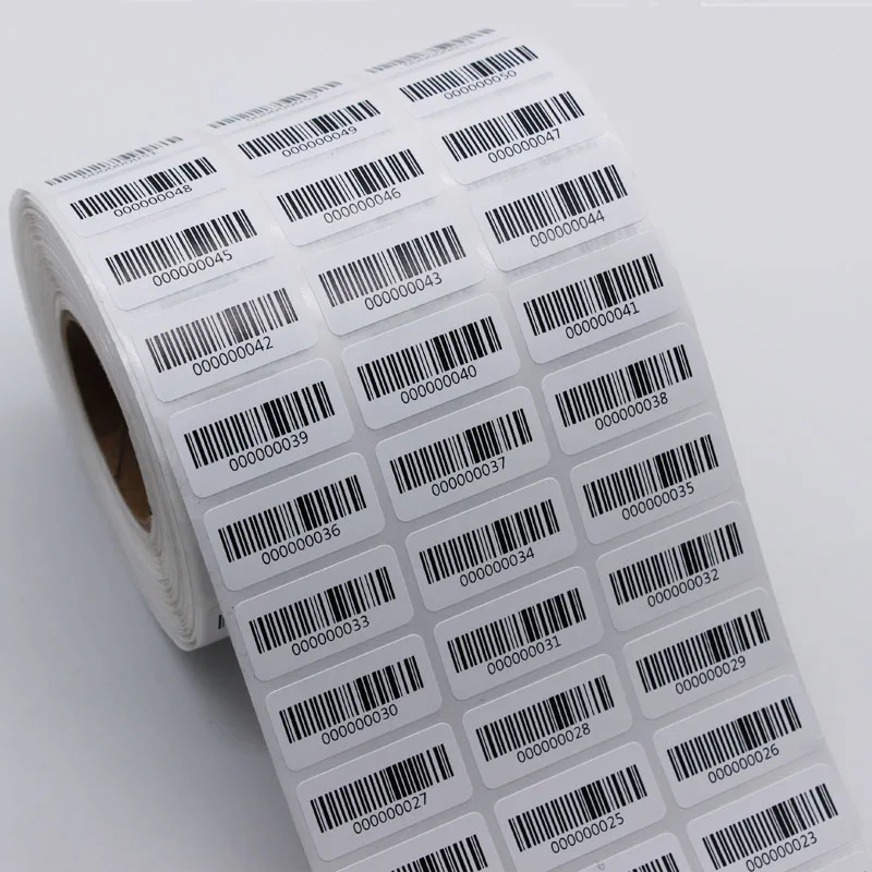 1000pcs Bar code adhesive running number Pipeline Numbers Barcode Inventory Stickers Custom Adhesive paper sticker