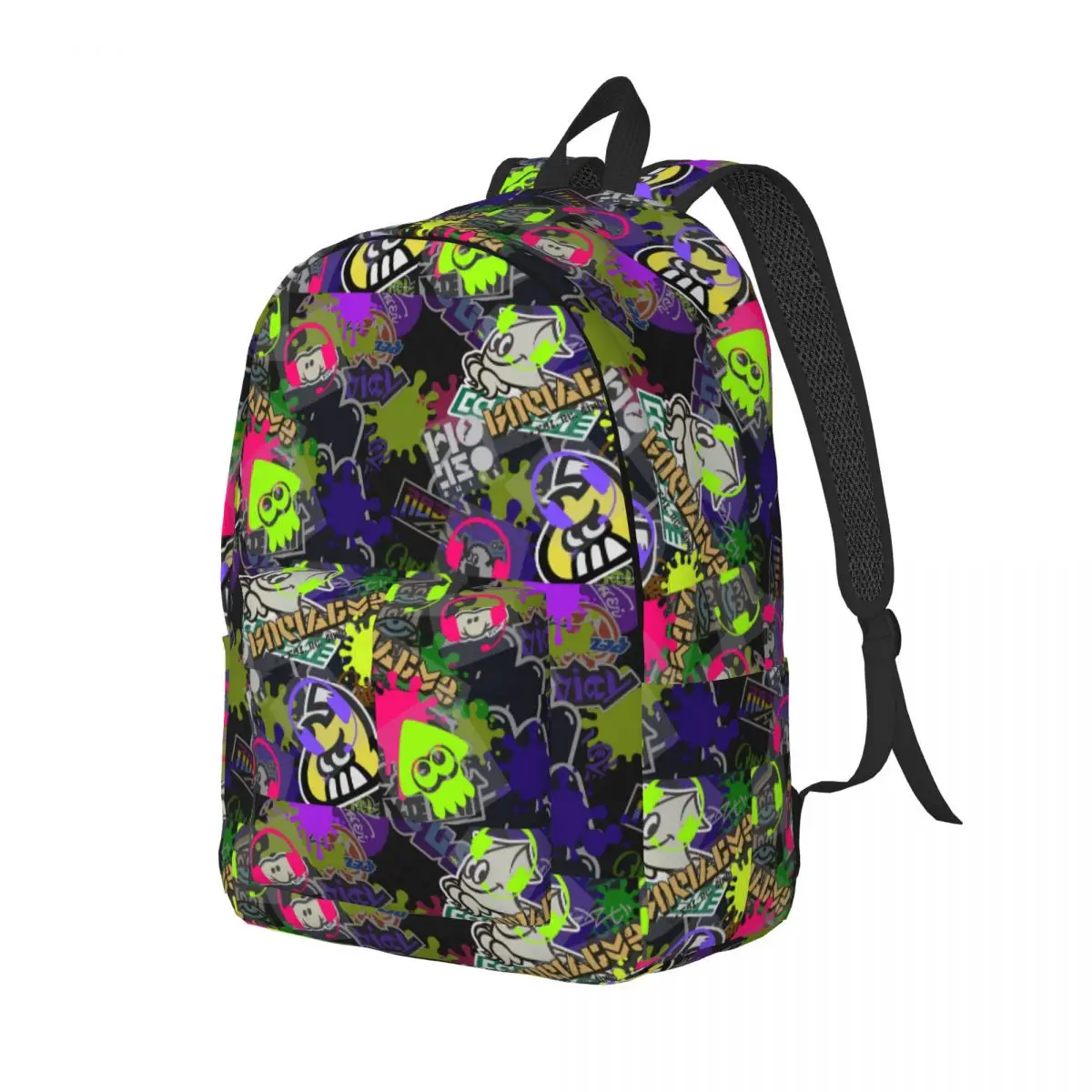 Splatoon Collage Backpack for Preschool Kindergarten School Student Game Octopus Bookbag Boy Girl Kids Daypack with Pocket