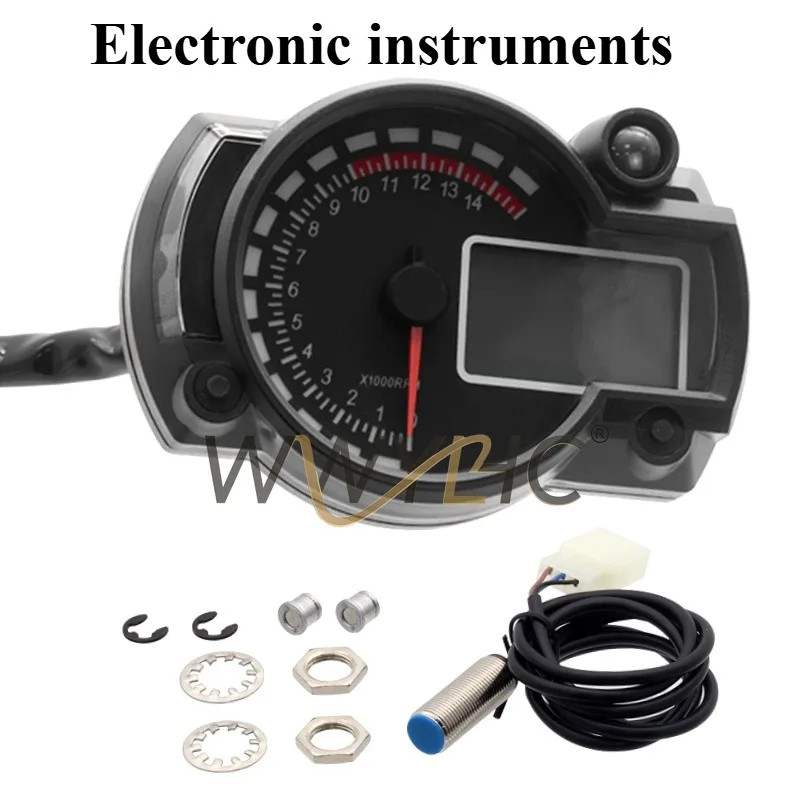 オートバイ改造に適したスピードメーター、タコメーター、燃料計、高精細lcd七色バックライト電子機器