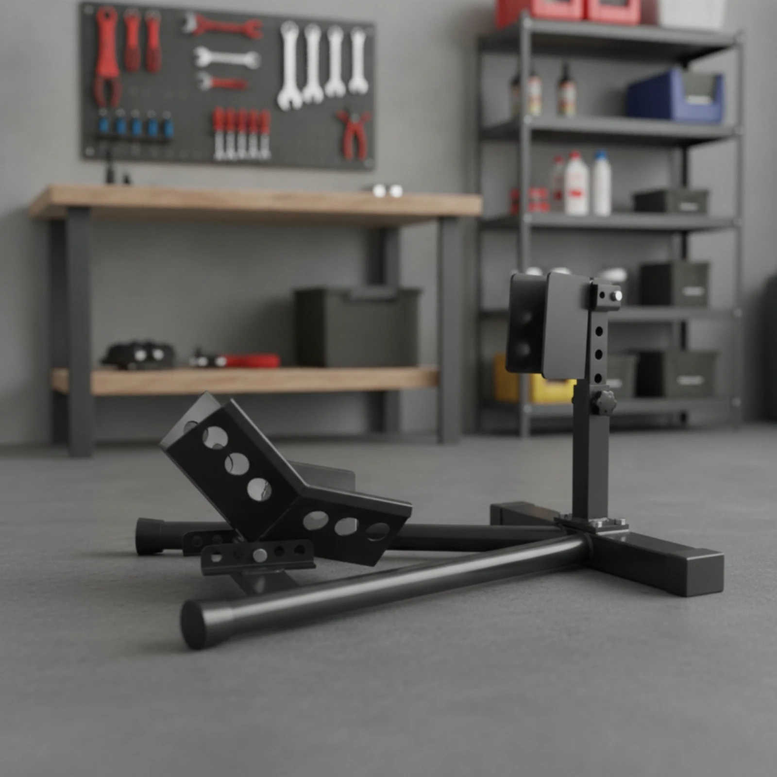 Motorcycle Front Wheel Stand Heavy Duty Motorcycle Stand with Adjustable Cradle Upright for Riders, Garage, Workshop