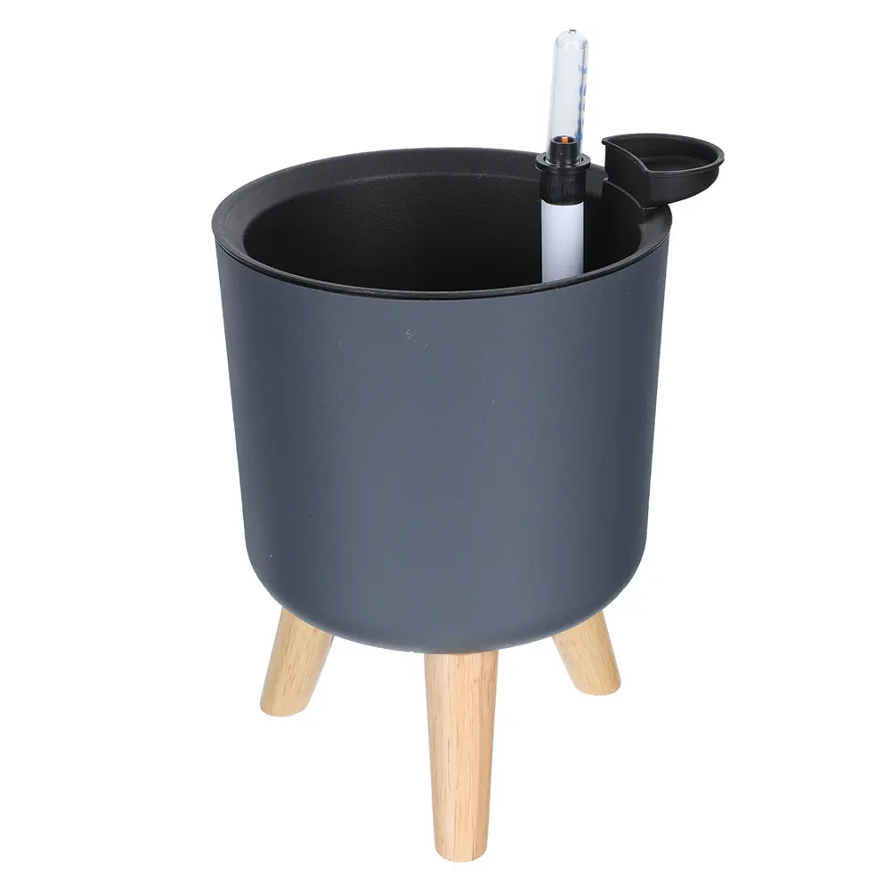 

Modern Self Watering Flower Pot Floor Standing Planter Water Level Indicator Grey Indoor Auto Irrigation Tripod Stand