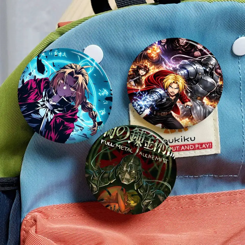 comic works F-fullmetal A-alchemist classic 58mm Animals Funny Brooches Badge Backpack Clothes Gift Accessory