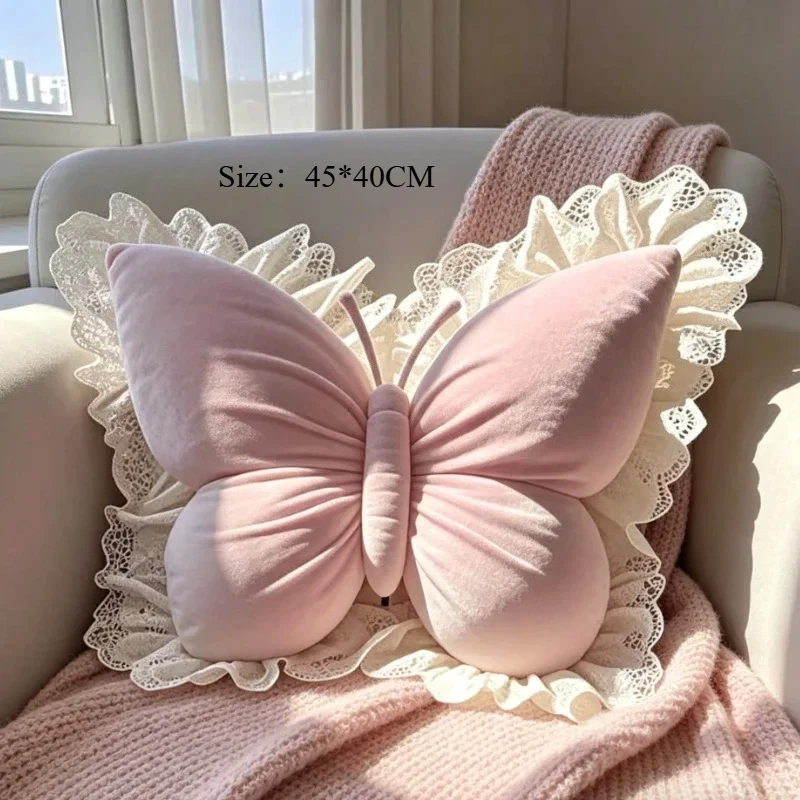 New Princess Butterfly Office Pillow Bedroom Lace Car Sofa Cushion Bed Home King Size