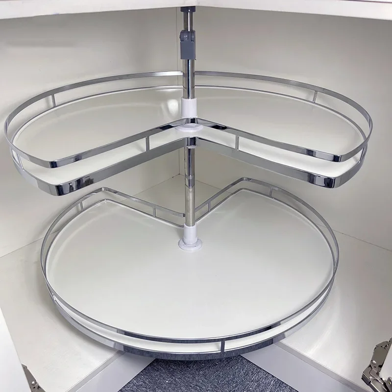 Cabinet 270 degree turntable basket kitchen double corner pull basket corner storage rotating pot basket corner rack