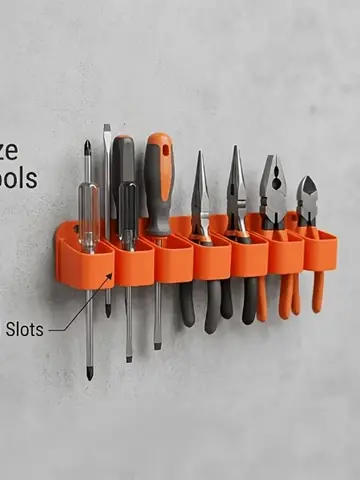 Two-Piece Wall-Mounted Tool Storage Rack - Garage Tool Rack, Suitable for Screwdrivers and Pliers