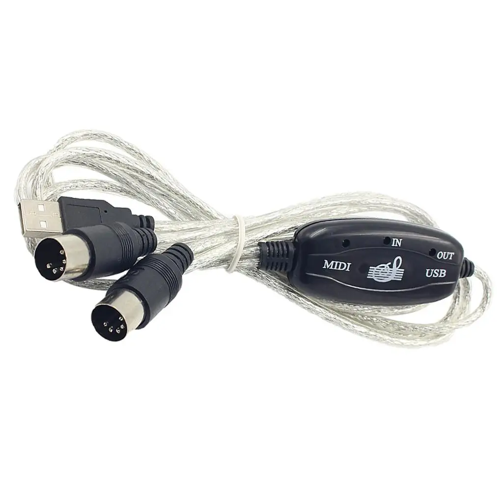 Music Keyboard Adapter Midi to USB Plastic Audio Interconnect for PC Home Studio Audio Applications