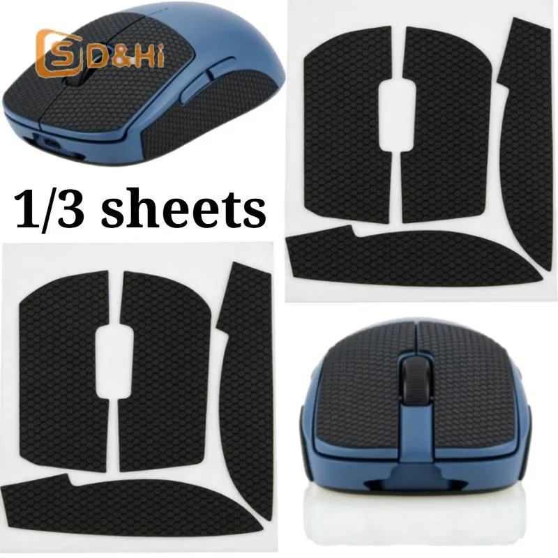 1/3pcs Honeycomb Textured Mouse Anti Slip Grip Tape Sweat Resistant Mouse Sticker Perfect For Gaming Mouse Daily Office Home Use