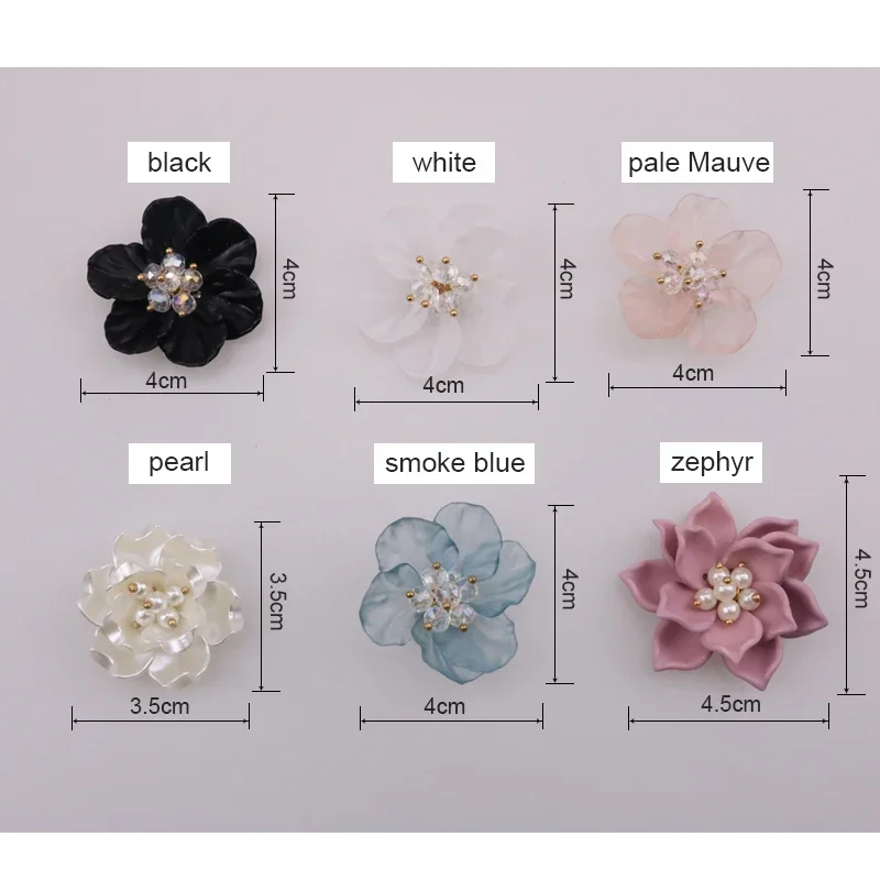 New Korean Design Pearl Flower Handmade 3d Clothing Statement Flower Acrylic Petal Sewing Patch for Garment Accessories