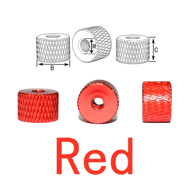 11 Colors Extra Thick Knurled Thumb Nuts M3-M5, 6061 Aluminum Adjustment Nuts for Inspection Equipment HHX
