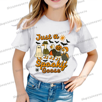 Cartoon Halloween Kids Tees Just A Spooky Goose Print T Shirt Boys Girls Anime Animal Pumpkin And Bat Cotton Halloween Tshirts
