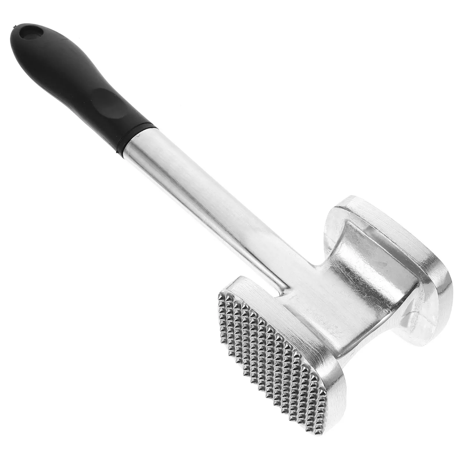 1Pcs Aluminum Meat Tenderizer Hammer Dual-Sided Smooth and Textured Head Rubber Non-Slip Handle for Steak Beef Chicken Pork