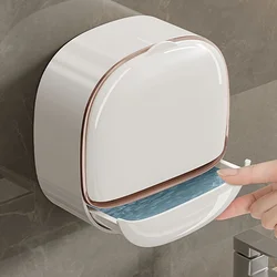 Wall mounted soap box with lid, non drilled drainage soap tray, simple soap storage rack for home bathroom, bathroom accessories