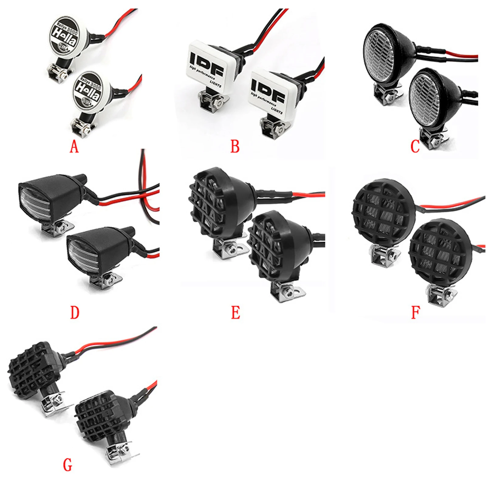 2 stuks Ronde Koplamp Spotlight voor 1: 10 RC Trx4 TRX6 SCX10 90046 RC Auto