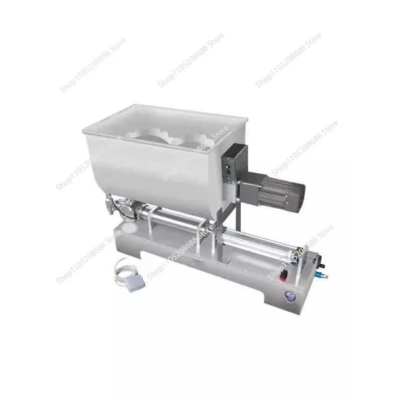 Horizontal pneumatic paste filling machine with stirring function