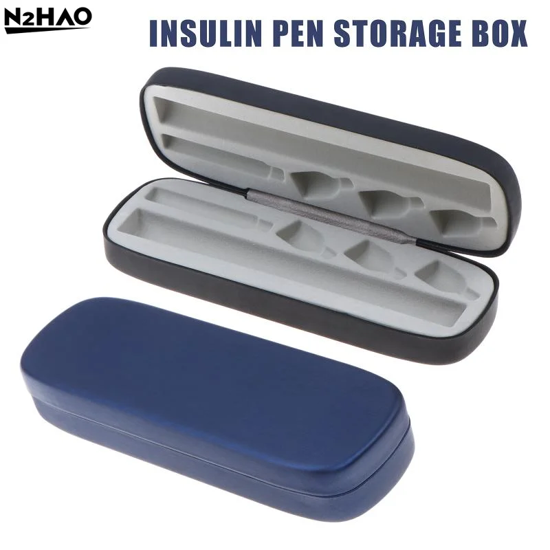 EVA, Flocked Lining Smooth Matte Surface Compact Carry Size Injection Pen Box Cosmetic Pen Holder EVA Insulin Pen Storage Case