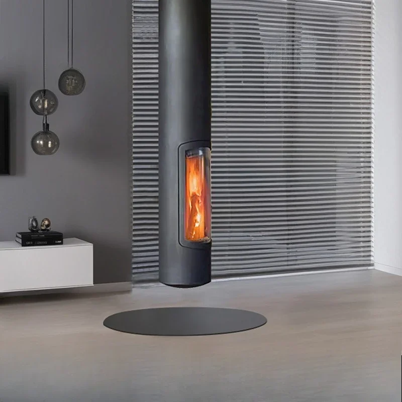 newHanging fireplace, column shape real fire wood burning hanging heating, living room hotel bed and breakfast heater