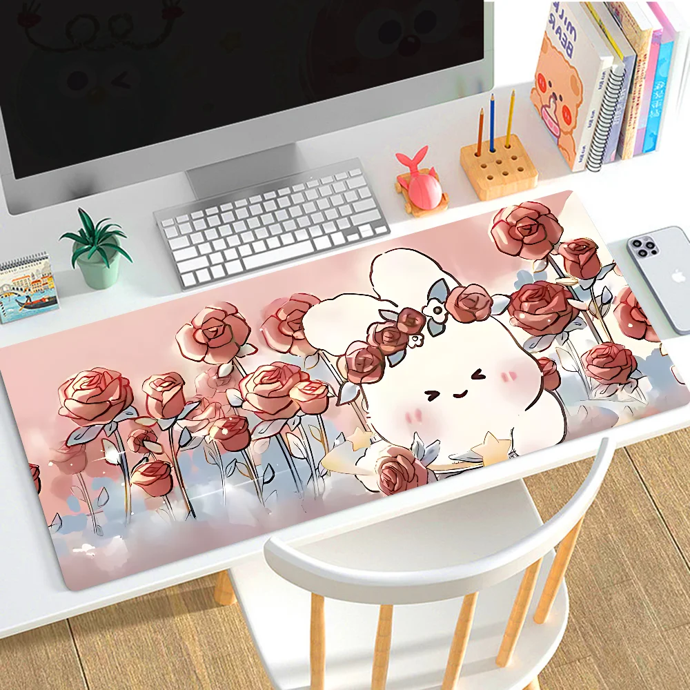

Cute Rose Rabbit Mousepad Mousepad New Arrivals Large Gaming Mousepad L XL XXL Gamer Mouse Pad Size For Keyboards Mat