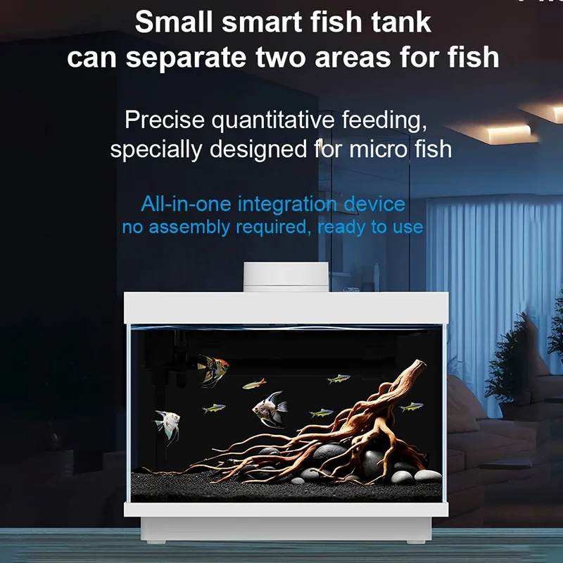 

Smart Fish Tank Home Desktop Landscape Fishbowl Ecological Aquarium with Filter/light/temperature Display/fish Feeder/water Pump