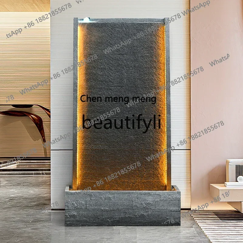 cc182R Water curtain wall, screen, circulating water, floor-to-ceiling ornament office, hotel lobby opened