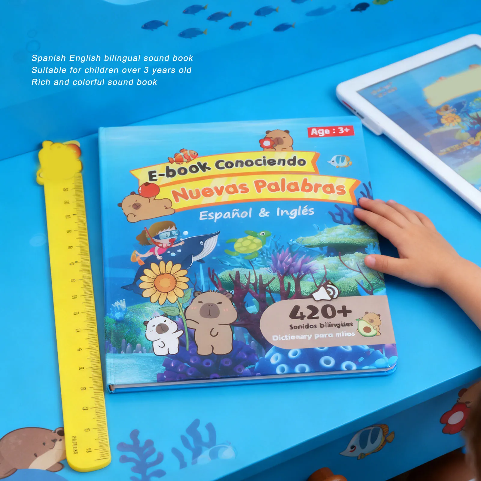 Bilingual Spanish English Talking Book for Kids Interactive Learning  Early Education Sound Book Spanish English Talking Book