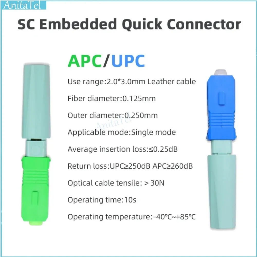 

FTTH Tool Cold Embedded Quick Fiber Optic Fast SC UPC Single-Mode Optical Fibe Connector