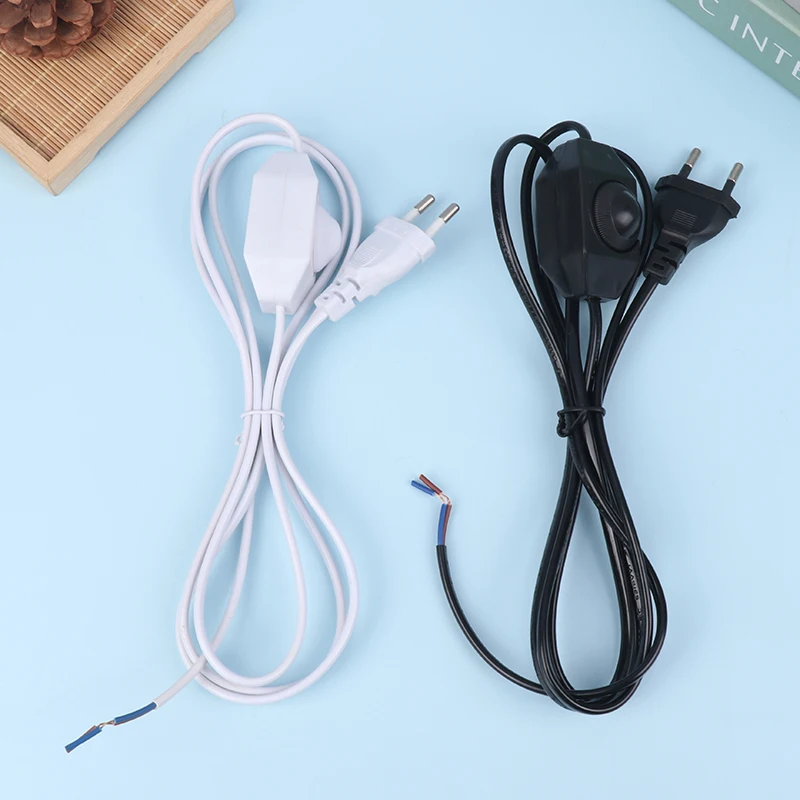 สายไฟต่อ1.8เมตรพร้อมที่หรี่สวิตช์ควบคุมปลั๊ก EU สายไฟฟ้า220V ปลั๊ก EU สำหรับโคมไฟตั้งโต๊ะ