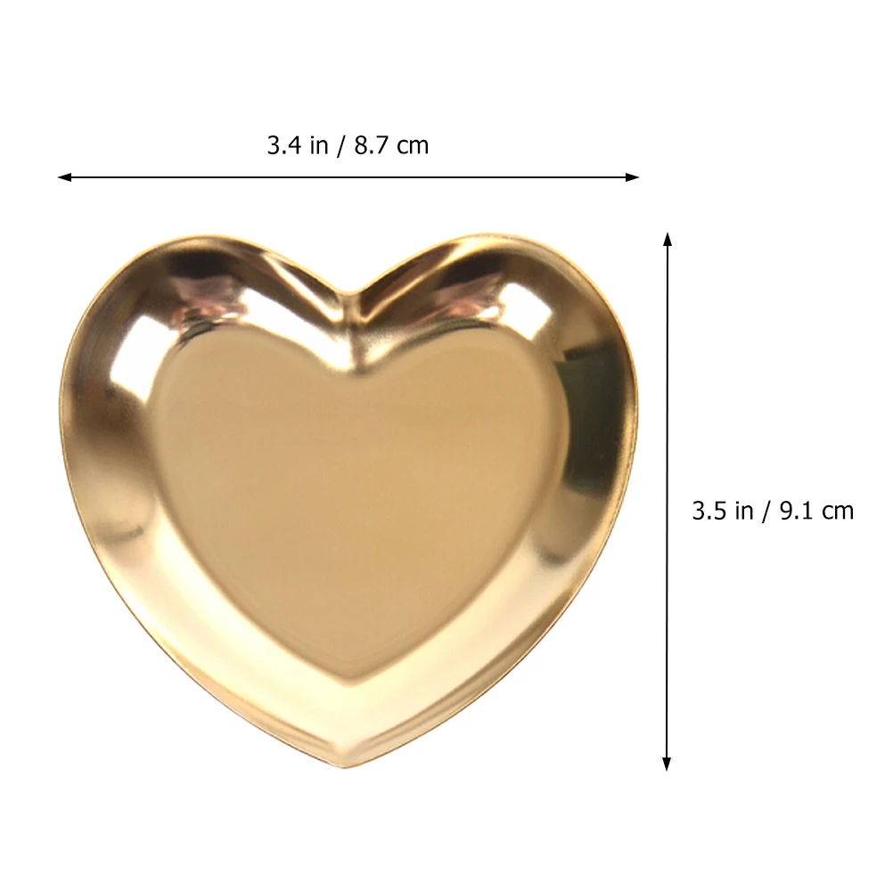 

Heart Shaped Jewelry Tray Stainless Steel Metal Ring Dish ganizer Storage Small Accessories Display Home Decor