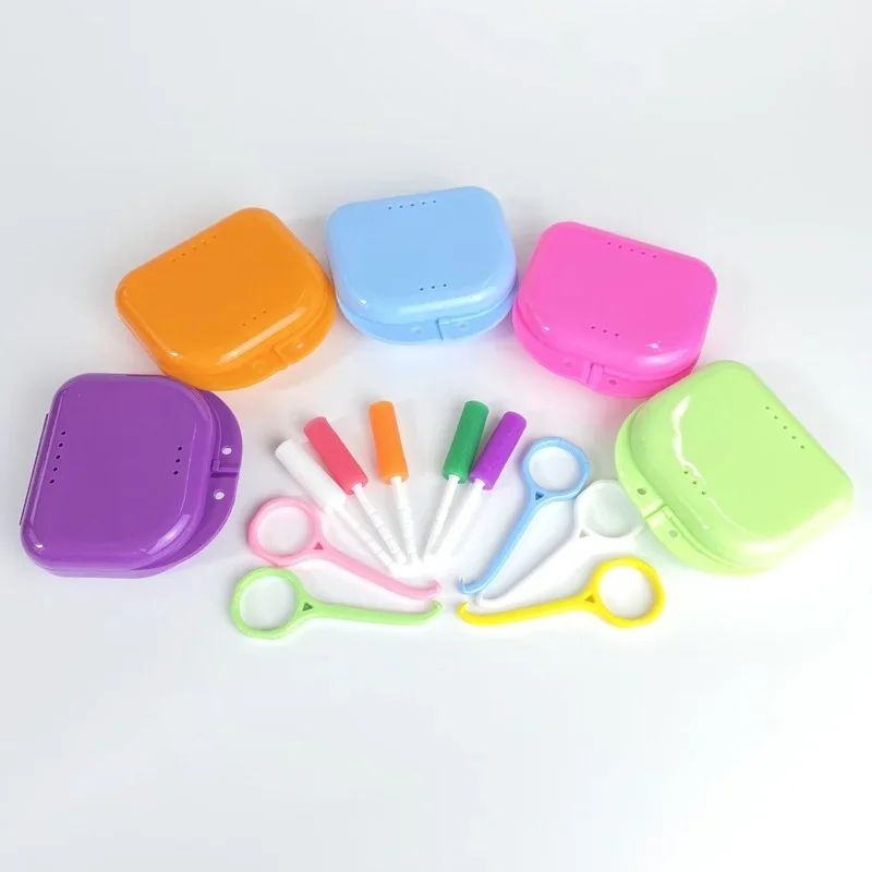 

8 Colors Fake Teeth Orthodontic Case Dental Retainer Mouth Guard Denture Storage Plastic Box Oral Hygiene Supplies Organizer