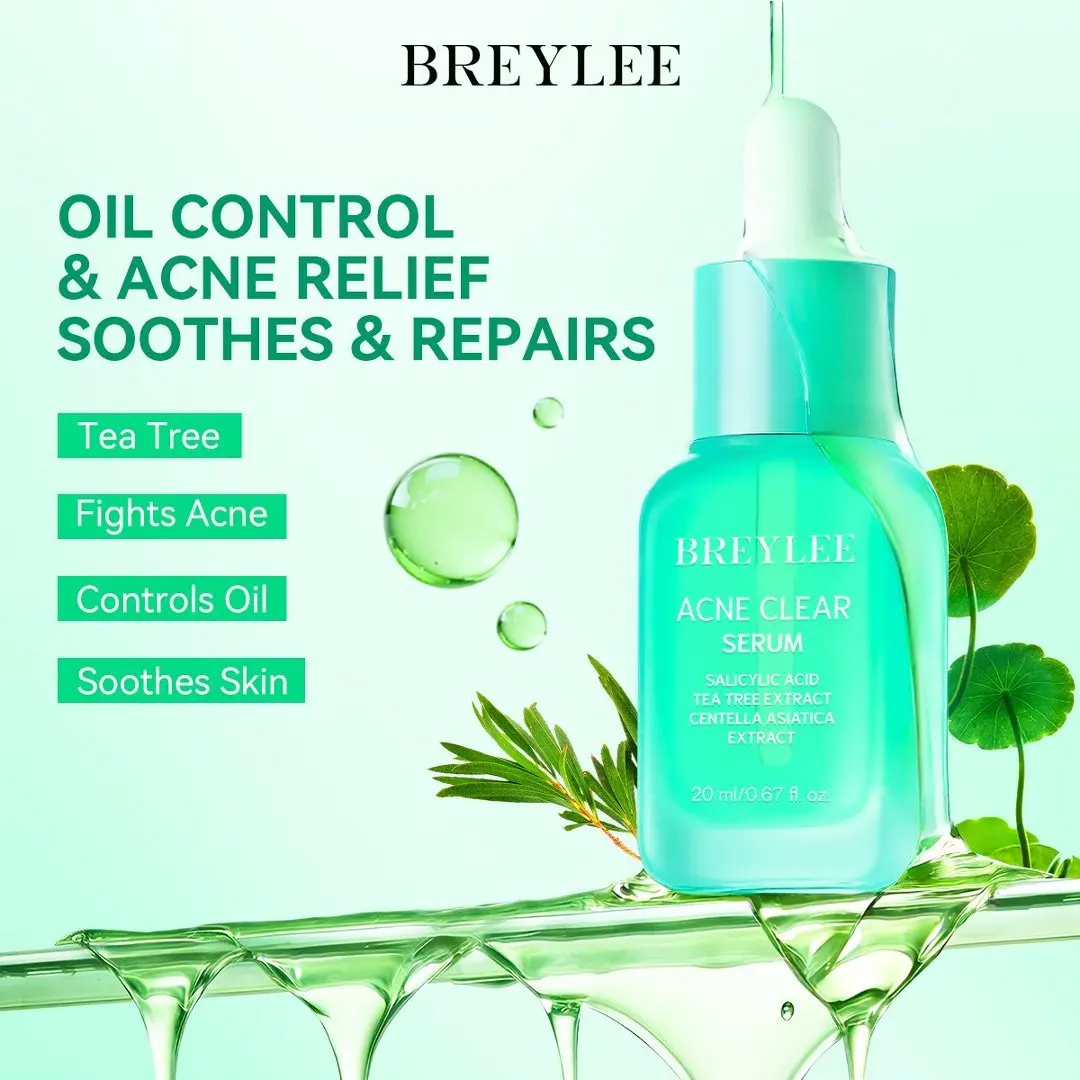BREYLEE [Nueva Versión Mejorada] Esencia de Árbol de Té para el Acné 20ml, Calma el Acné Facial, Atenúa las Marcas del Acné, Hidrata la Piel Propensa al Acné, Cuidado Facial