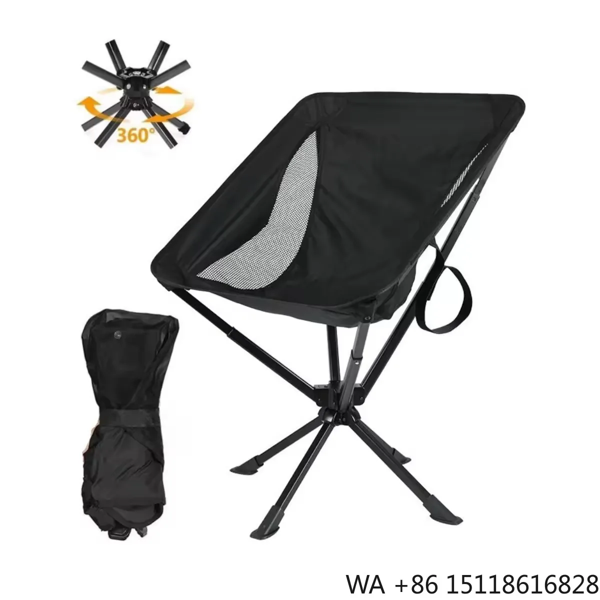 Modern High Quality Outdoor Portable 360 Degree Rotatable Foldable Cliq Moon Beach Chair Aluminum Swivel Camping Chair