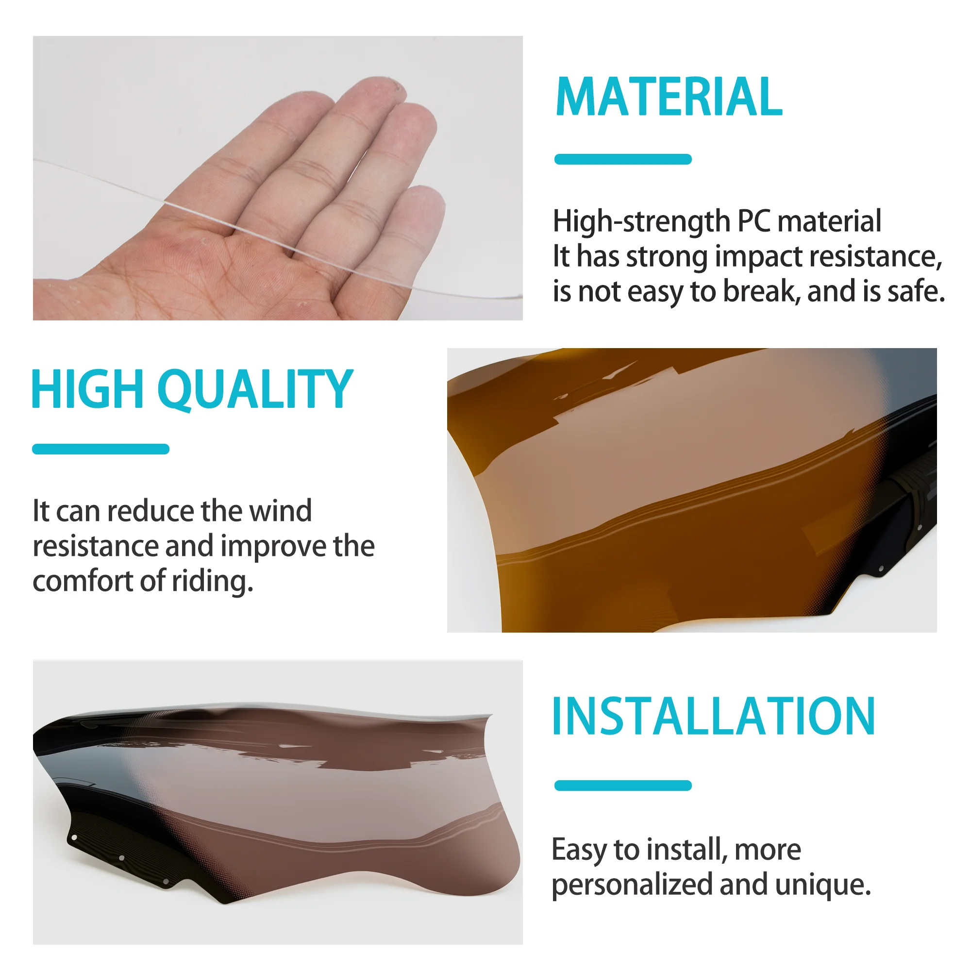 الزجاج الأمامي للدراجات النارية مناسب لياماها 2003 - 2015 YP250 الجلالة 400 YP3 YP400 الزجاج الأمامي 2004 2005 2006 2007 2008 شاشة الرياح