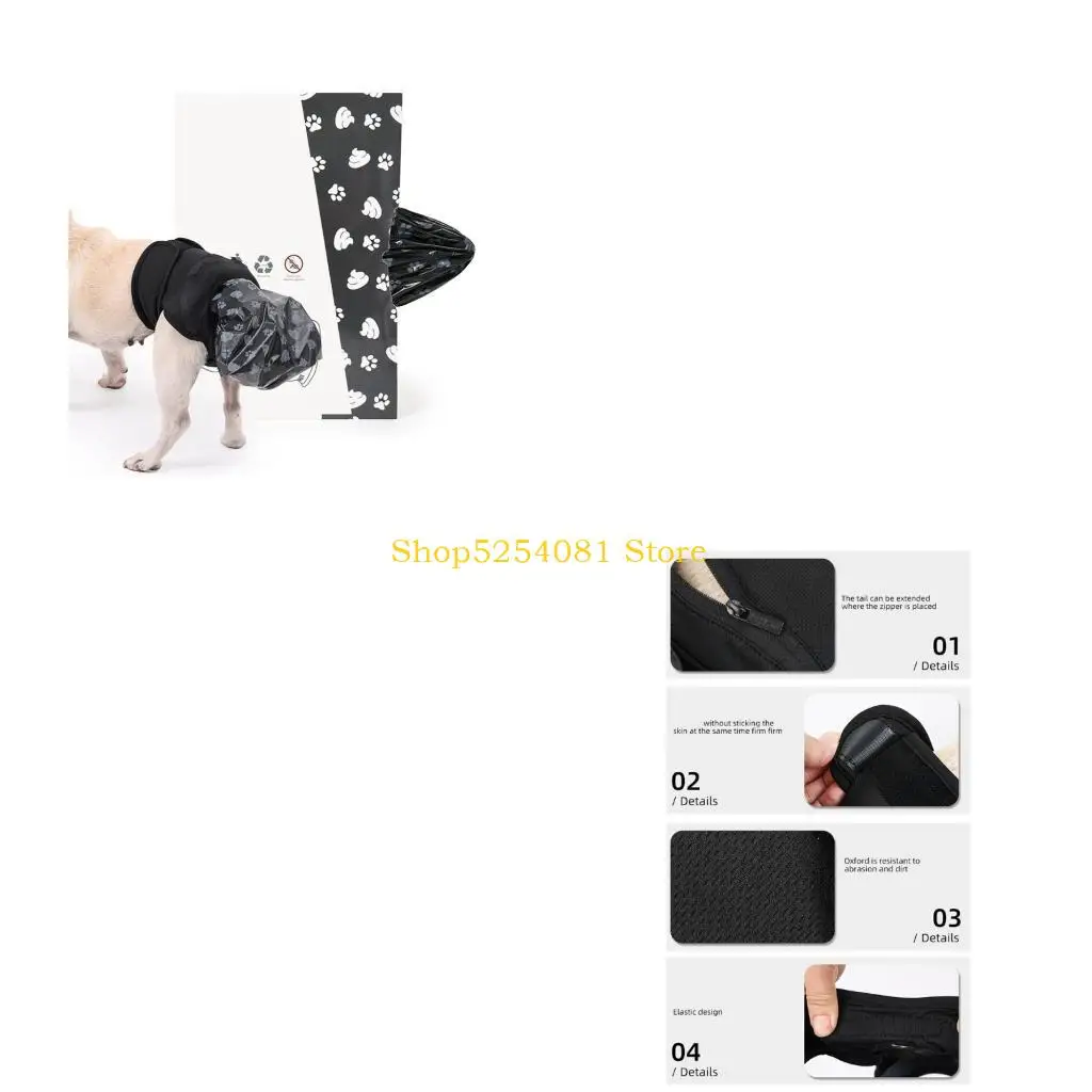 AXYC Soft Period Pants with Poop Bag Pantie Soft Nappies Suspender for Girls Dog Reusable Doggies Period Diaper Incontinence