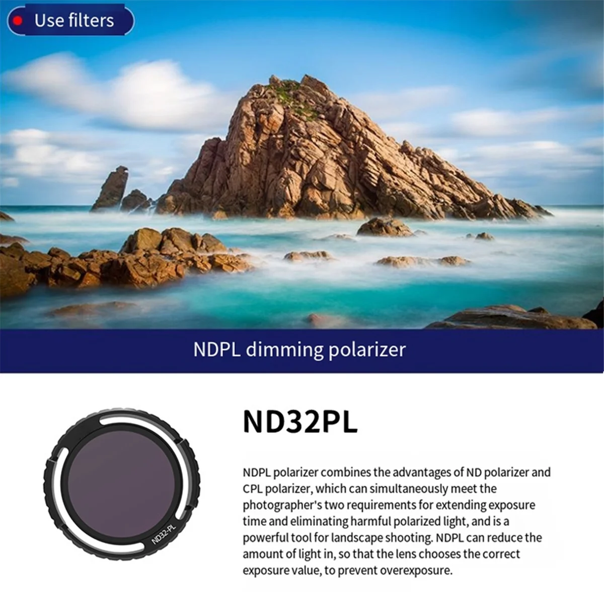 ND32PL Lens Filter for DJI Avata 2 Drone Waterproof Anti Whiteout UV Blocking Filters Pretection Lens Drone Accessories