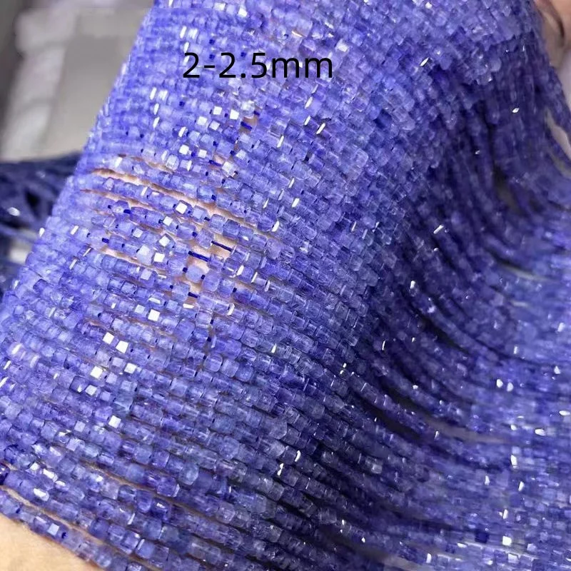 

Tanzanite blue faceted square 3-4mm nature LOOSE BEADS wholesale for DIY jewelry necklace 38cm