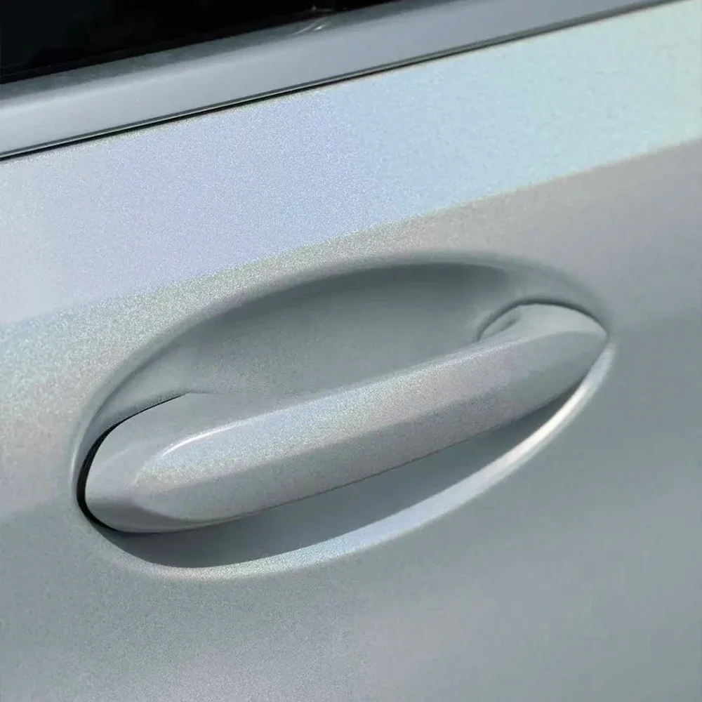 PET ماتي قزحي الألوان الليزر الأبيض سيارة التفاف الفينيل فيلم مقاوم للماء مقاومة للخدش ذاتية اللصق دراجة نارية السيارات الجسم ديكور الفيلم